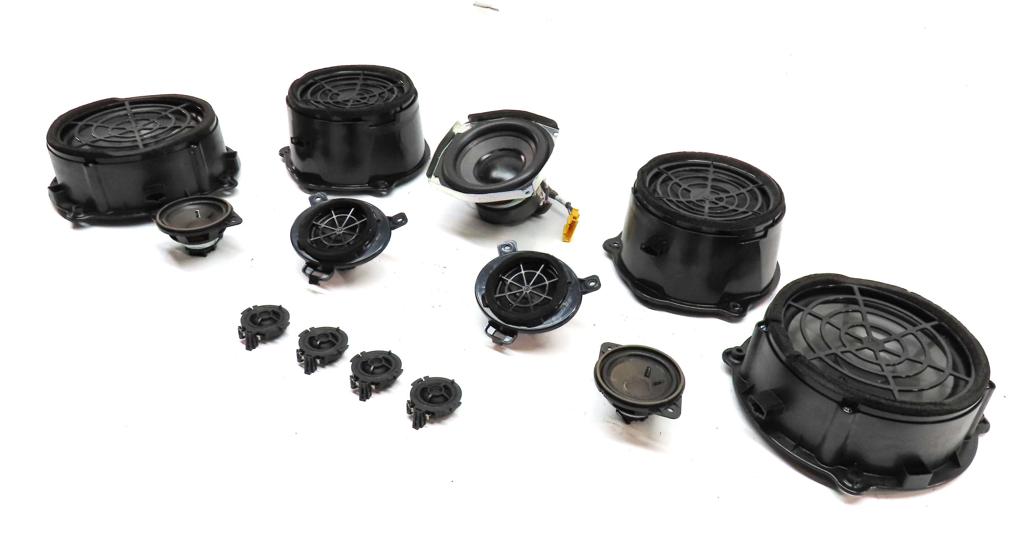 2014 AUDI Q7 (4L) FRONT REAR SUB WOOFER MIDRANGE TWEETER BOSE SPEAKER SET 13 — exact item pictured